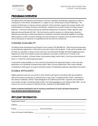 Military Base Development and Support Fund Program Application - Nebraska, Page 2