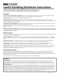 Document preview: Instructions for Form DA101 Lawful Gambling Distributor Permit Application - Minnesota
