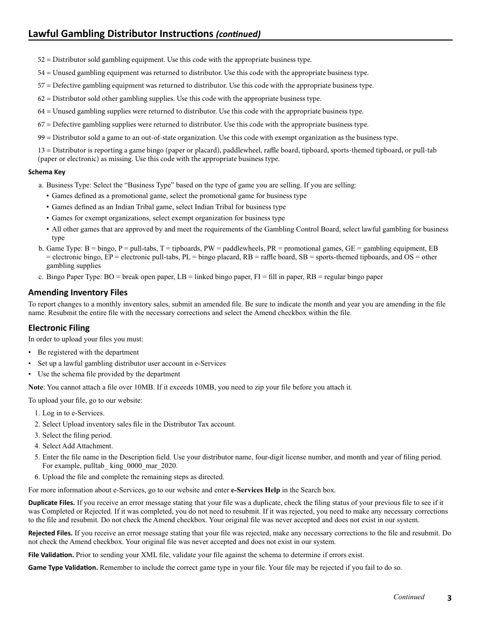 Instructions for Form DA101 Lawful Gambling Distributor Permit Application - Minnesota, Page 3