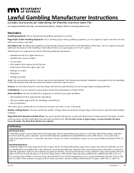 Document preview: Instructions for Form G1 Lawful Gambling Monthly Tax Return - Minnesota