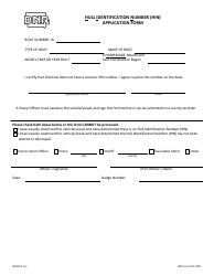 DNR Form 542-2000 Hull Identification Number (Hin) Application Form - Iowa