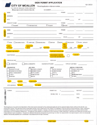 Document preview: Sign Permit Application - City of McAllen, Texas
