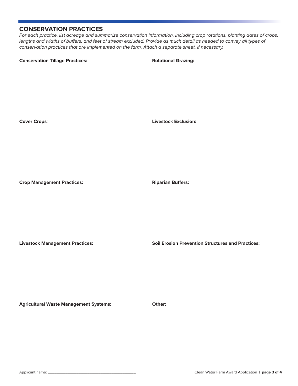 Form DCR199-007 Clean Water Farm Award Application - Virginia, Page 3