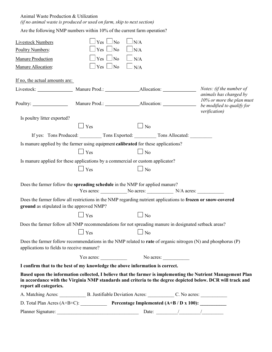 Form 199-244 Virginia Nutrient Management Verification Form - Virginia, Page 2