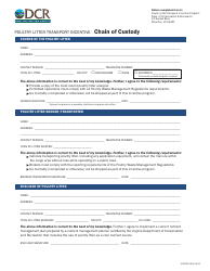 Document preview: Form DCR199-185 Poultry Litter Transport Incentive - Chain of Custody - Virginia
