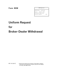 Document preview: Form BDW (SEC Form 122) Uniform Request for Broker-Dealer Withdrawal
