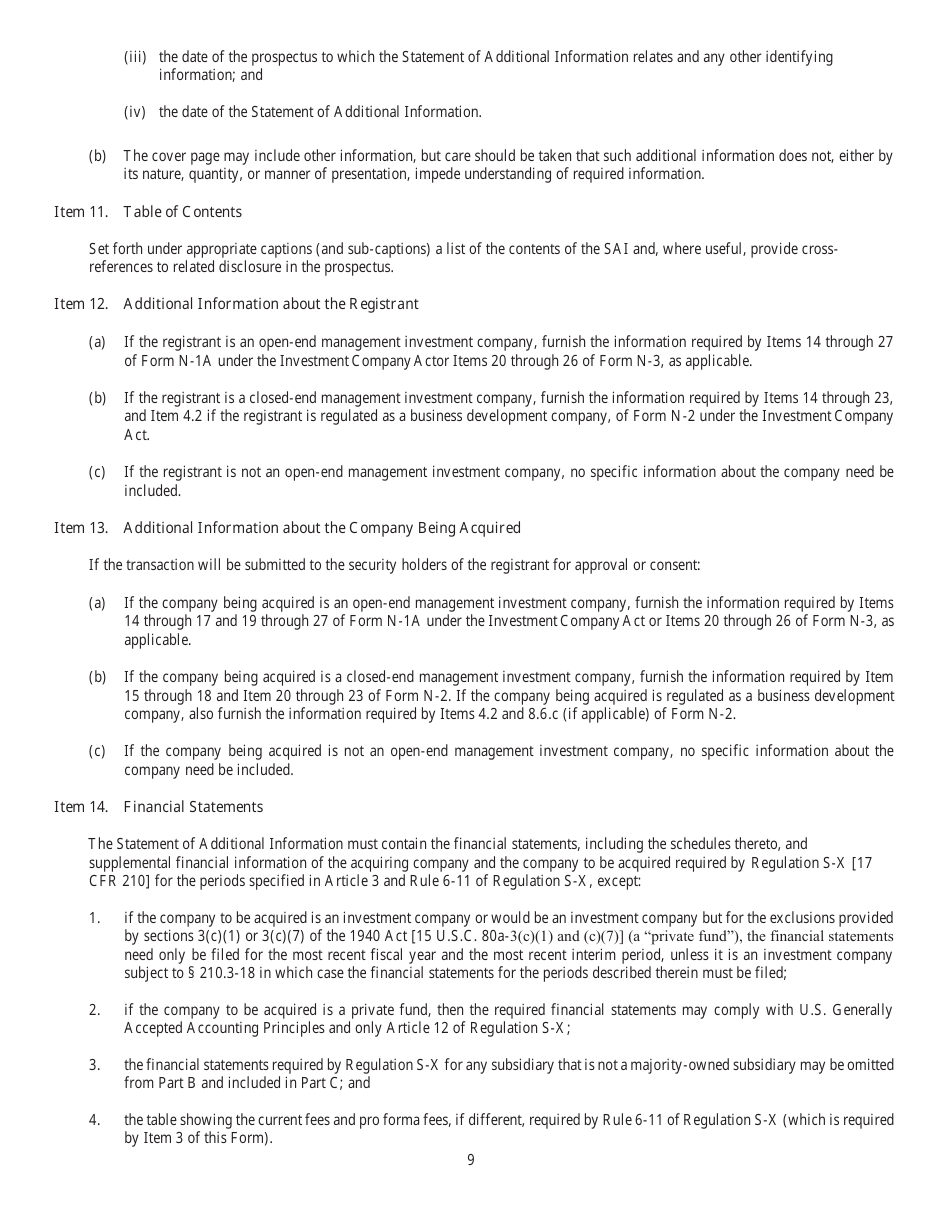 Form N-14 (SEC Form 2106) Download Printable PDF or Fill Online ...