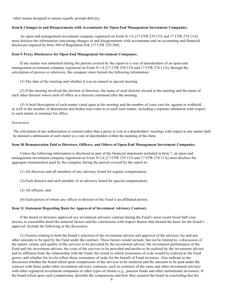 Form N-CSR (SEC Form 2569) Certified Shareholder Report of Registered Management Investment Companies, Page 10