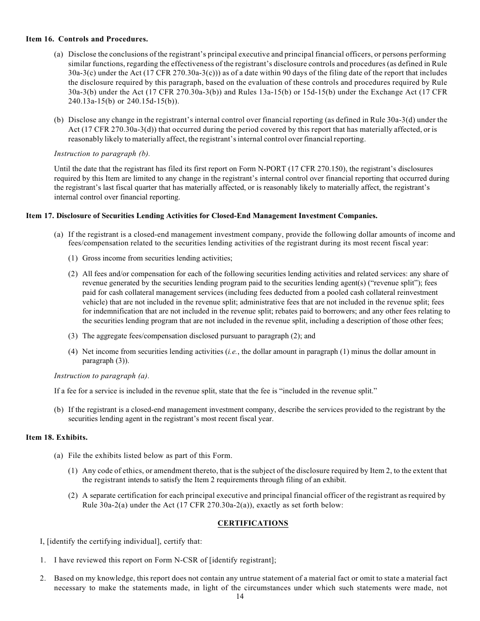 Form N-CSR (SEC Form 2569) Certified Shareholder Report of Registered Management Investment Companies, Page 15