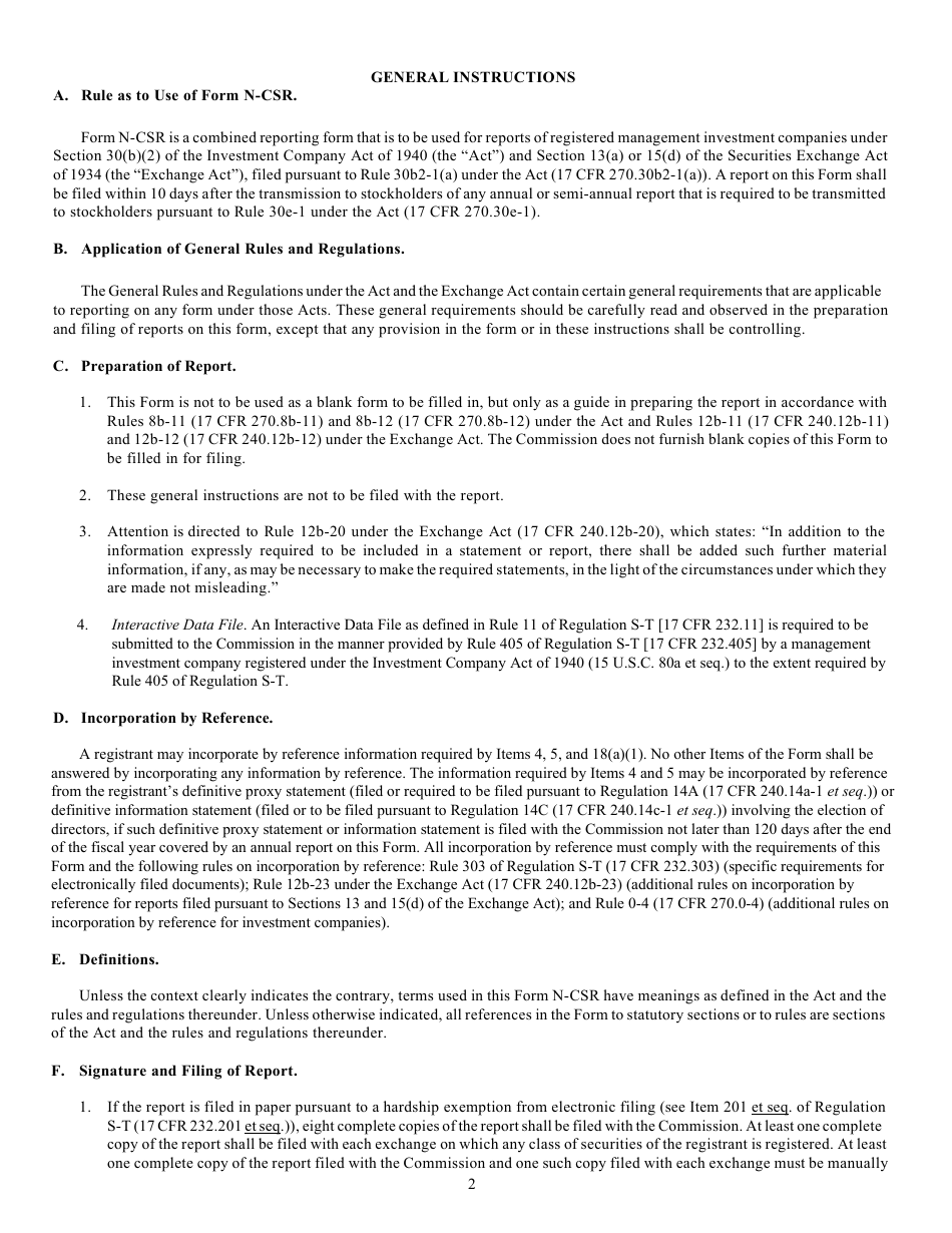 Form N-CSR (SEC Form 2569) Certified Shareholder Report of Registered Management Investment Companies, Page 3