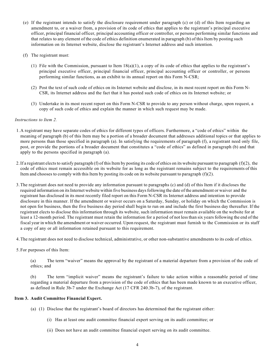 Form N-CSR (SEC Form 2569) Certified Shareholder Report of Registered Management Investment Companies, Page 5
