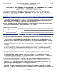 Form DDD-2218A Debarment, Suspension, Ineligibility, and Voluntary Exclusion Lower Tier Covered Transaction - Arizona