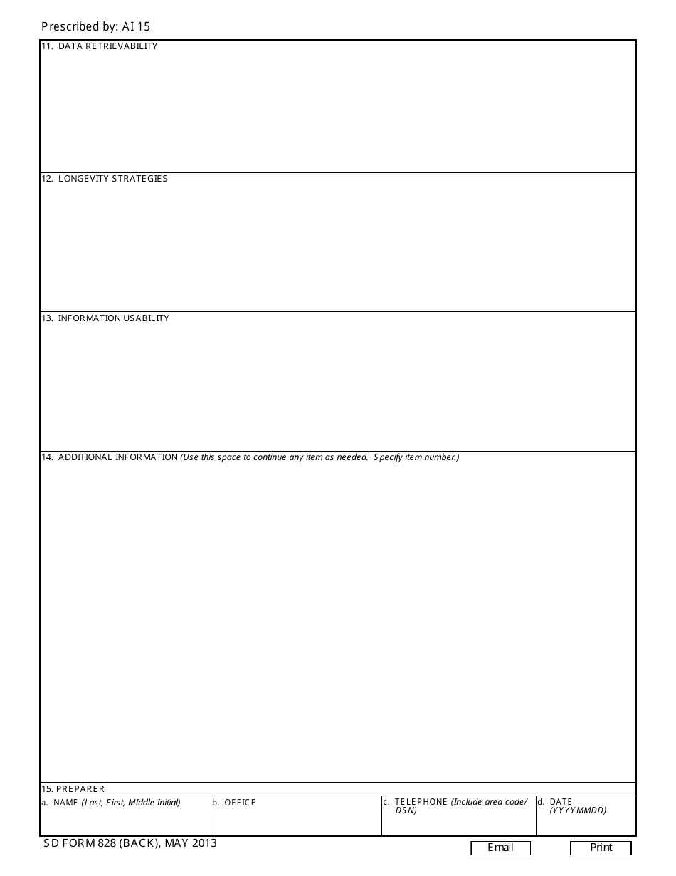 SD Form 828 - Fill Out, Sign Online and Download Fillable PDF ...