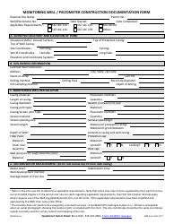 DNR Form 542-1277 Monitoring Well/Piezometer Construction Documentation Form - Iowa