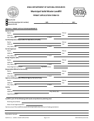 Document preview: DNR Form 50 (542-1542) Municipal Solid Waste Landfill Permit Application Form - Iowa