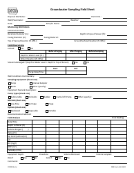 Document preview: DNR Form 542-1322 Groundwater Sampling Field Sheet - Iowa