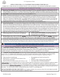 Form DS-5504 Application for a U.S. Passport for Eligible Individuals - Correction, Name Change to Passport Issued 1 Year Ago or Less, and Limited Passport Replacement, Page 2