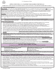 Form DS-5504 Application for a U.S. Passport for Eligible Individuals - Correction, Name Change to Passport Issued 1 Year Ago or Less, and Limited Passport Replacement, Page 3