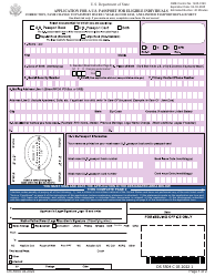Form DS-5504 Application for a U.S. Passport for Eligible Individuals - Correction, Name Change to Passport Issued 1 Year Ago or Less, and Limited Passport Replacement, Page 5