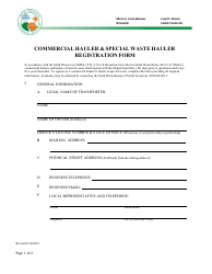 Document preview: Commercial Hauler & Special Waste Hauler Registration Form - New Mexico