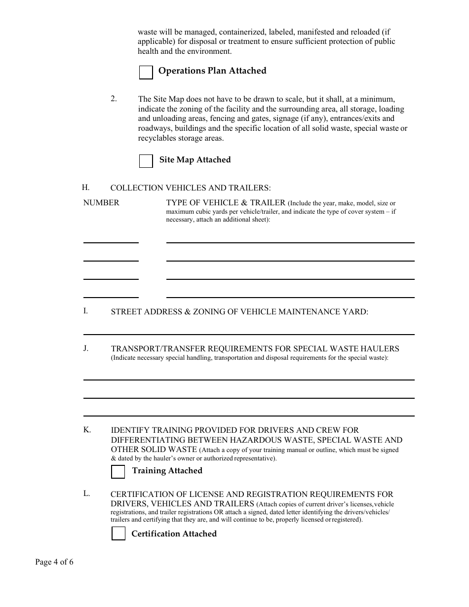 Commercial Hauler  Special Waste Hauler Registration Form - New Mexico, Page 4