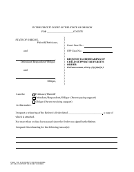 Document preview: Request for Rehearing of Child Support Referee's Order - Oregon