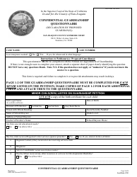 Document preview: Form SJPR-400 Confidential Guardianship Questionnaire - County of San Joaquin, California