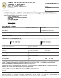 Form SFN60688 Criminal History Record Check Request Pursuant to Ndcc 12-60-24 - North Dakota