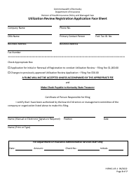 Form HIPMC-UR-1 Utilization Review Registration Application - Kentucky, Page 2
