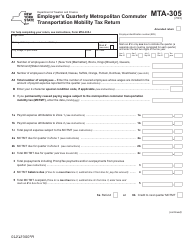 Document preview: Form MTA-305 Employer's Quarterly Metropolitan Commuter Transportation Mobility Tax Return - New York