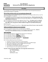 Document preview: Form 470-0254 Iowa Medicaid Universal Provider Enrollment Application - Iowa