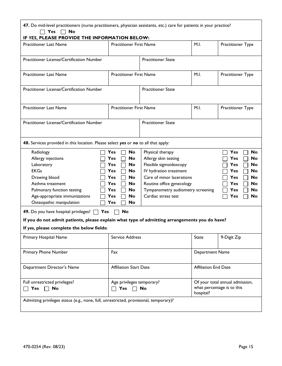 Form 470-0254 Iowa Medicaid Universal Provider Enrollment Application - Iowa, Page 15