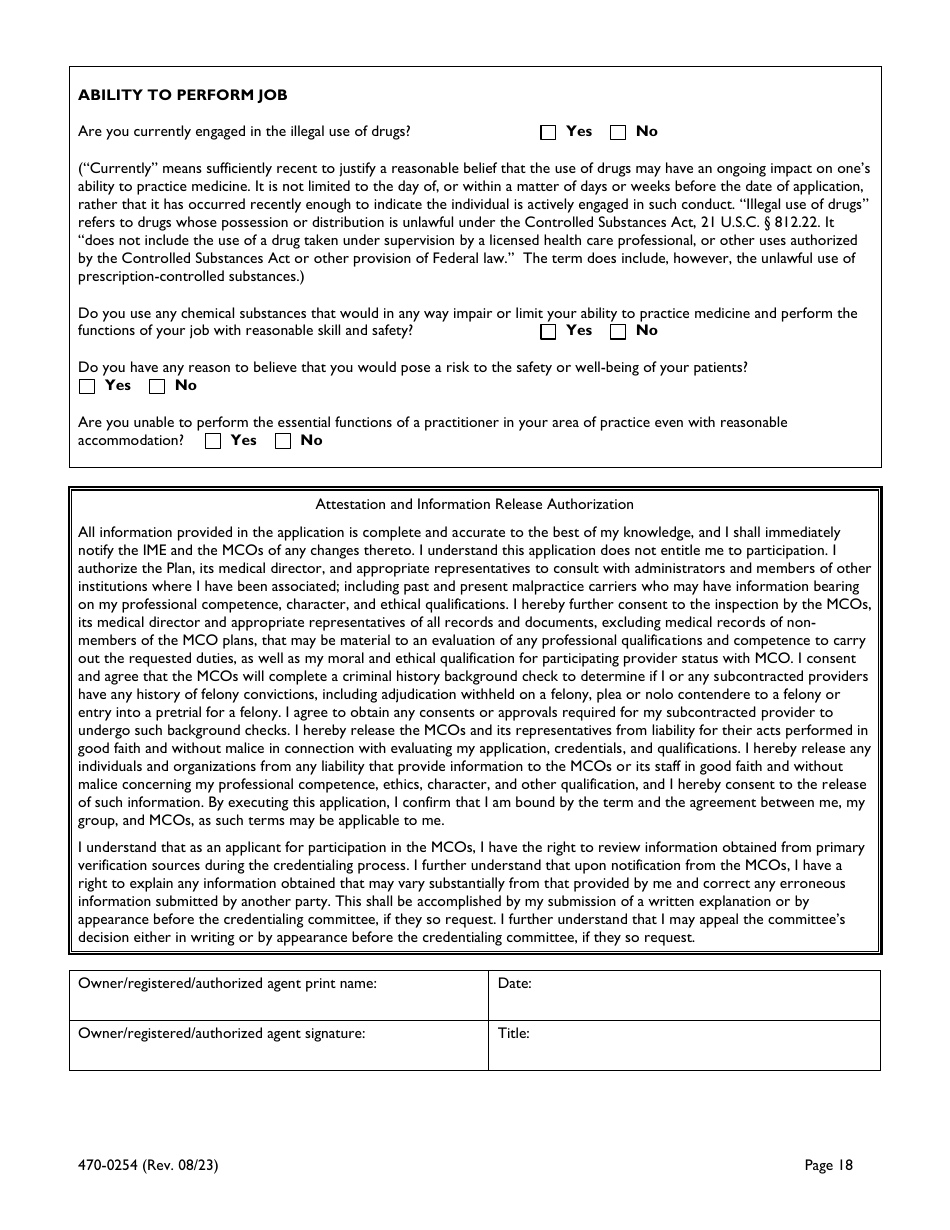 Form 470-0254 Iowa Medicaid Universal Provider Enrollment Application - Iowa, Page 18