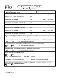 Form 470-5273 Iowa Medicaid Integrated Health Home Provider Application - Iowa