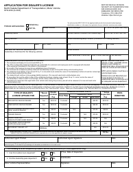 Document preview: Form SFN2932 Application for Dealer's License - North Dakota