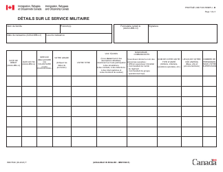 Forme IMM5546 Details Sur Le Service Militaire - Canada (French)
