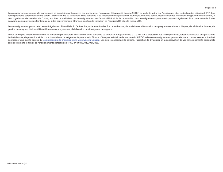 Forme IMM5546 Details Sur Le Service Militaire - Canada (French), Page 3