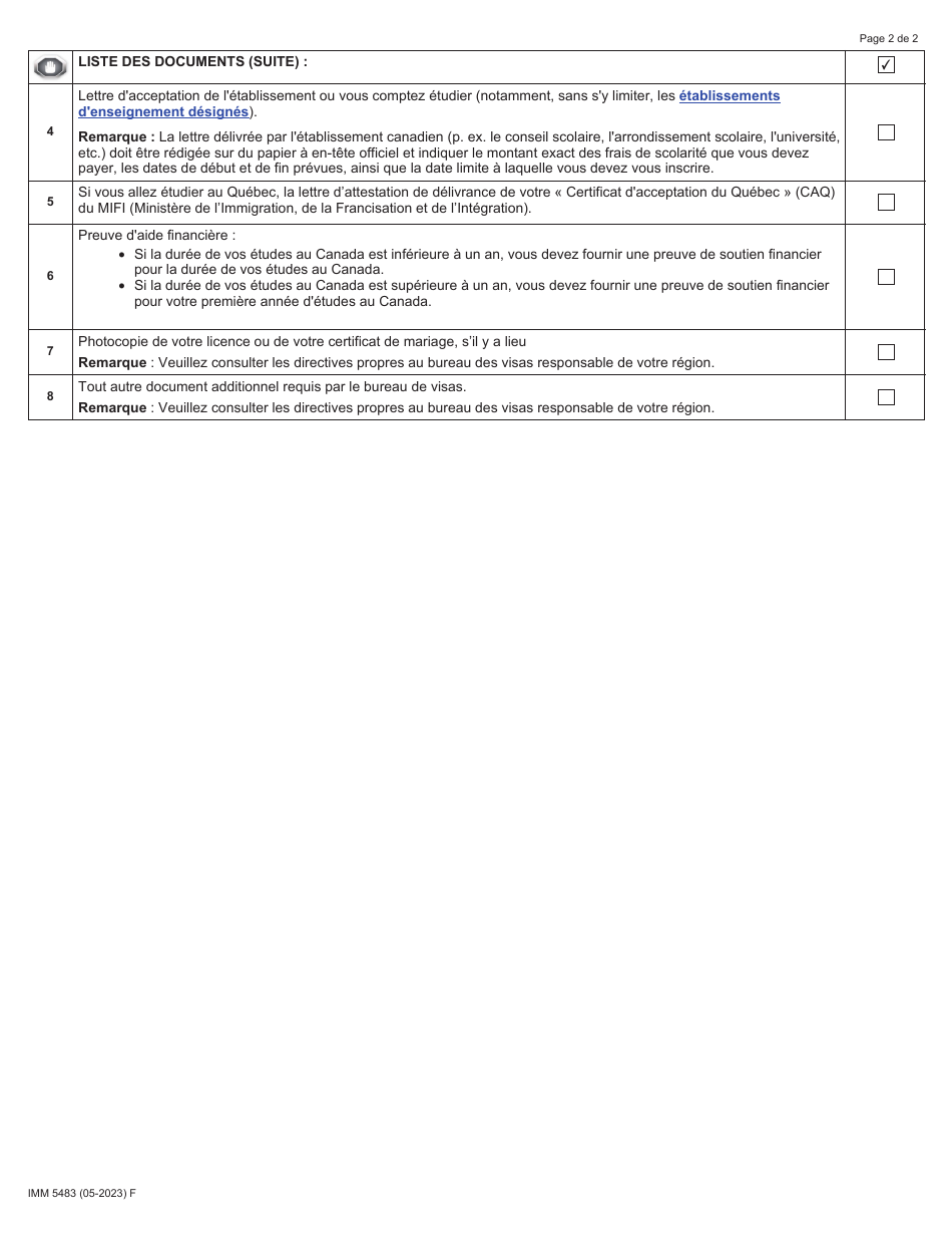 Forme Imm5483 Fill Out Sign Online And Download Fillable Pdf Canada French Templateroller 7104