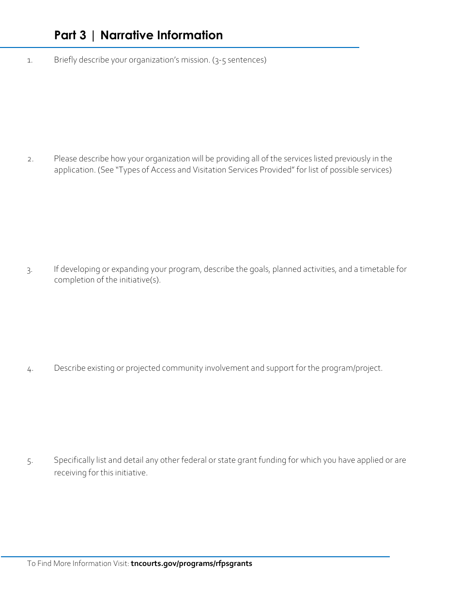 Application for Access and Visitation Grants Funding - Tennessee, Page 6