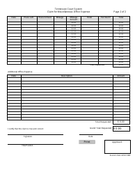 Claim for Miscellaneous Office Expense - Tennessee, Page 2