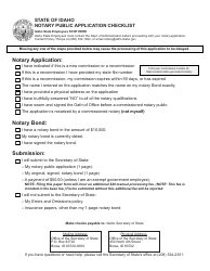 Document preview: Notary Public Application - Idaho
