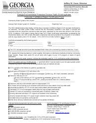 Document preview: Consumer Confidence Report Certification Form - Georgia (United States)