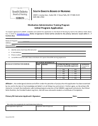 Document preview: Initial Program Application - Medication Administration Training Program - South Dakota