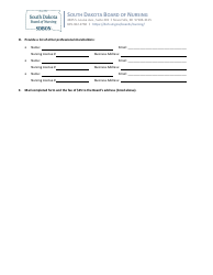Nursing Certificate of Registration for a Healthcare Corporation: Application for Annual Renewal - South Dakota, Page 2