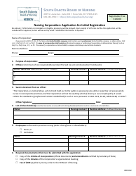 Document preview: Application for Initial Registration - Nursing Corporation - South Dakota