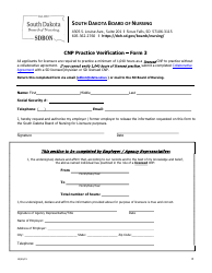 Document preview: Form 3 Cnp Practice Verification Form - South Dakota