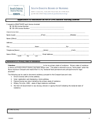 Application to Reactivate an Rn or Lpn Inactive Nursing License - South Dakota, Page 2