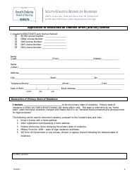Application to Reactivate an Inactive Aprn (And Rn) License - South Dakota, Page 2