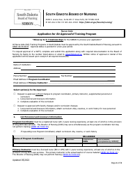 Application for Re-approval of Training Program - South Dakota