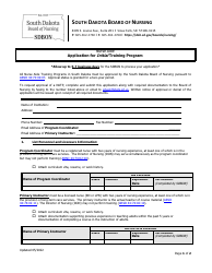 Document preview: Application for Initial Training Program - South Dakota
